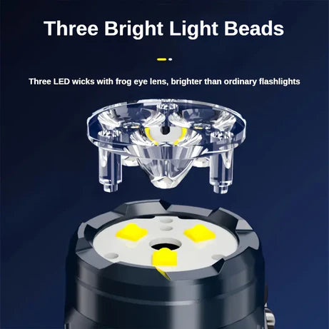 Rechargeable 3-LED mini emergency touch light for convenient lighting during power outages and travel.