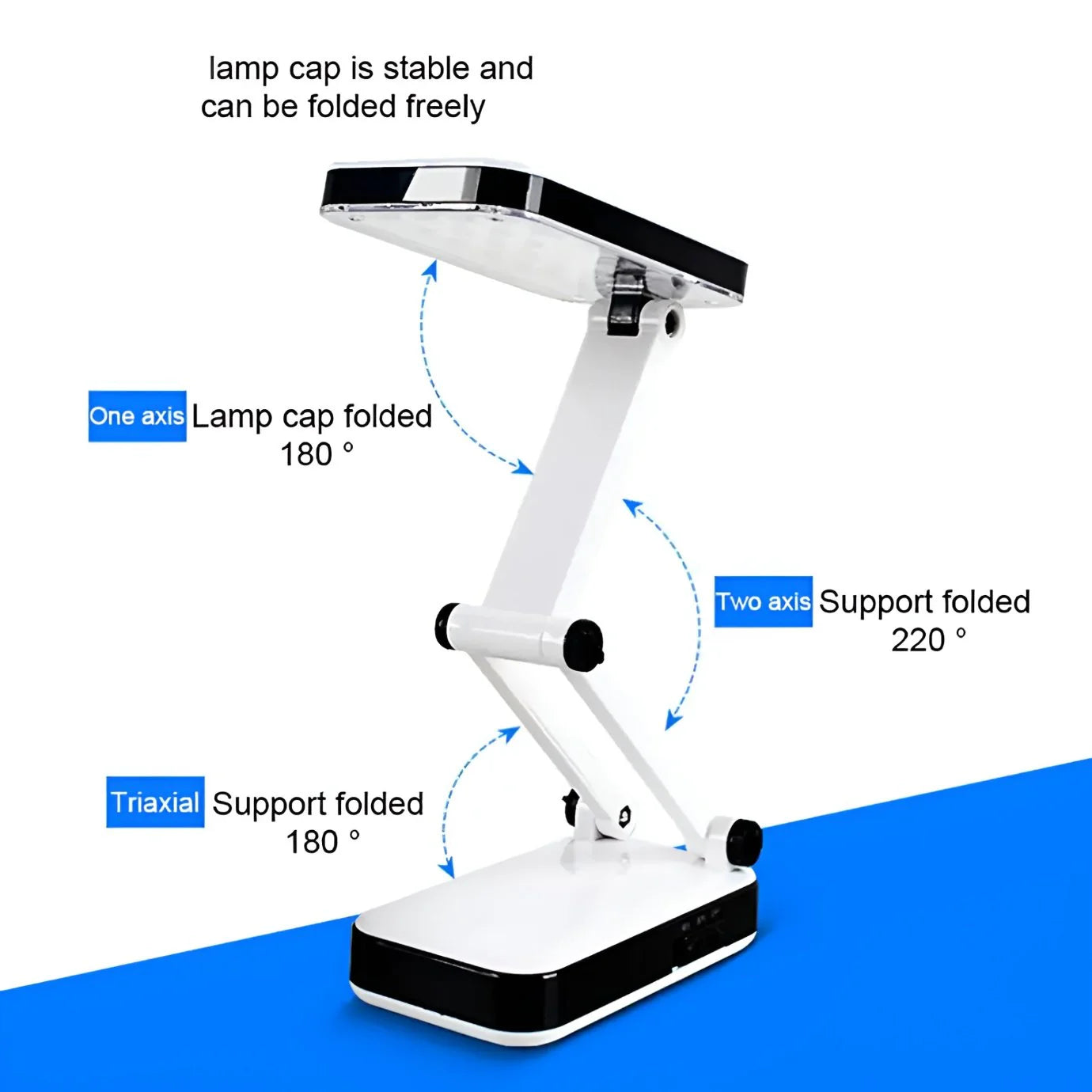 Portable LED desk lamp with an adjustable folding design for versatile everyday lighting.