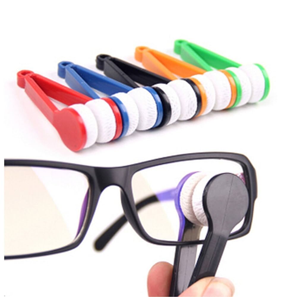 Reusable microfiber lens cleaner for eyeglasses, camera lenses, and other optical surfaces.