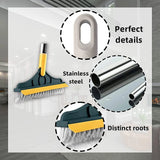 Cleaning brush with close-up details on a neutral background