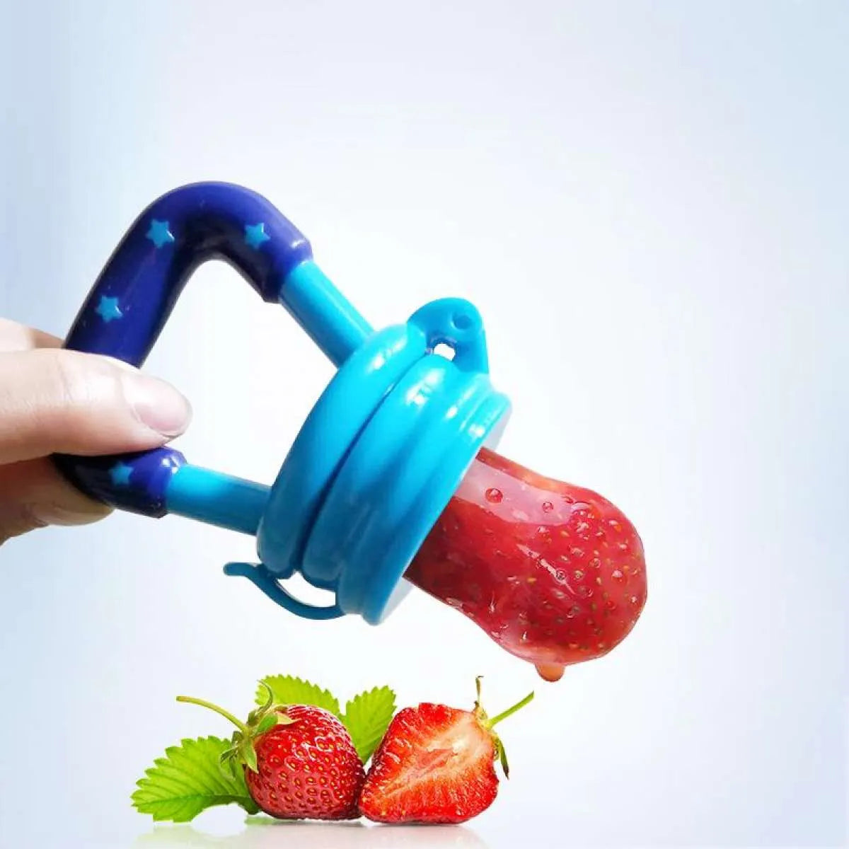 Safe baby fresh fruit food feeder pacifier for introducing fruits and soft foods with ease.