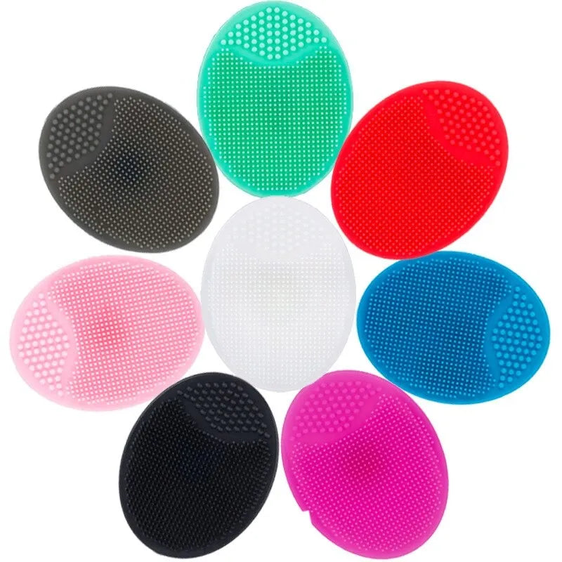 Silicone facial exfoliating brush with soft bristles for gentle daily skincare.