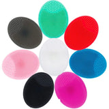 Silicone facial exfoliating brush with soft bristles for gentle daily skincare.