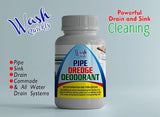 Pipe Dredge Deodorant bottle with text on a light blue background