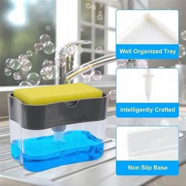 Manual Soap Dispenser with Sponge Holder