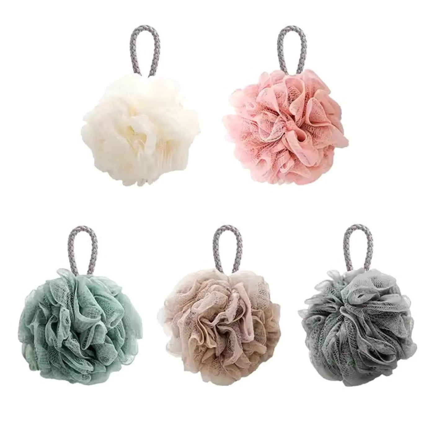 Soft mesh shower sponge for everyday bathing, cleansing, and maintaining smooth skin.