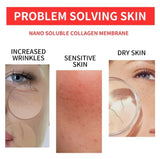 Soluble collagen film for easy facial skincare and beauty care use.