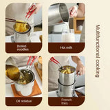 Stainless steel 1.2L deep frying pot ideal for preparing crispy fried foods with ease.
