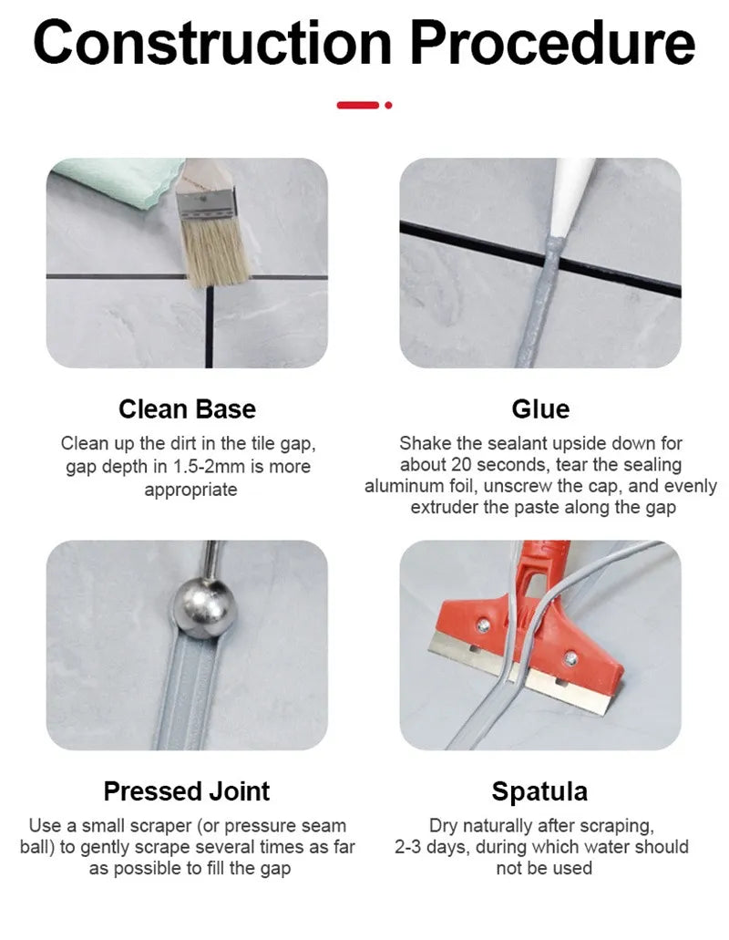 Step-by-step guide to construction procedure with images and text.