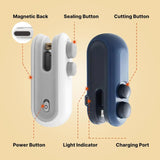 USB rechargeable bag heat sealer designed to keep snacks and food fresh with secure sealing.