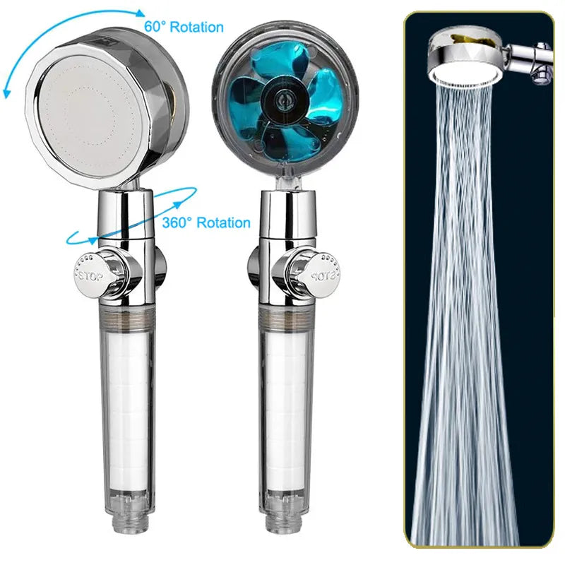 Water-saving pressurized shower head designed for efficient water flow and improved shower performance.