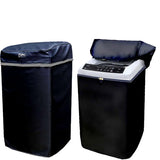 Two black laundry hampers with digital displays on a white background