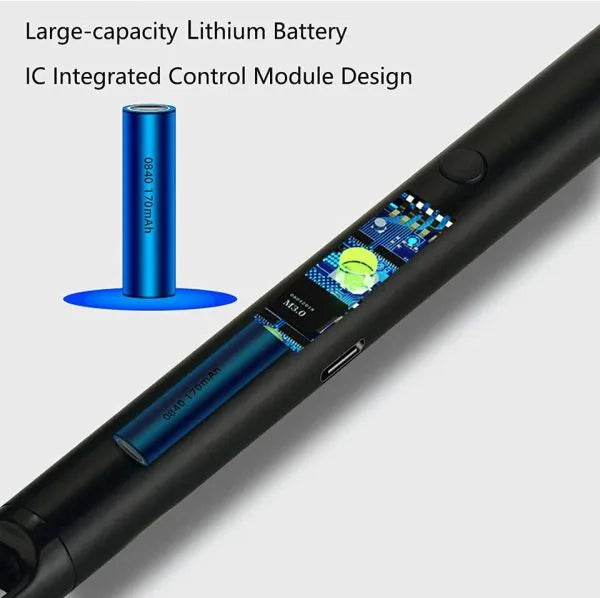 Windproof USB rechargeable arc lighter with a rotating head for reliable performance in various conditions.