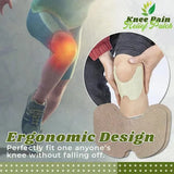 Knee pain relief patch with ergonomic design on a person's knee, showing effectiveness.